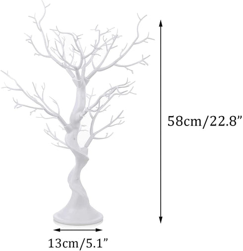 Sziqiqi White Artificial Tree for Tree Centerpiece for Weddings Christmas Birthday Party Home Indoor Outdoor Decoration 23 inches