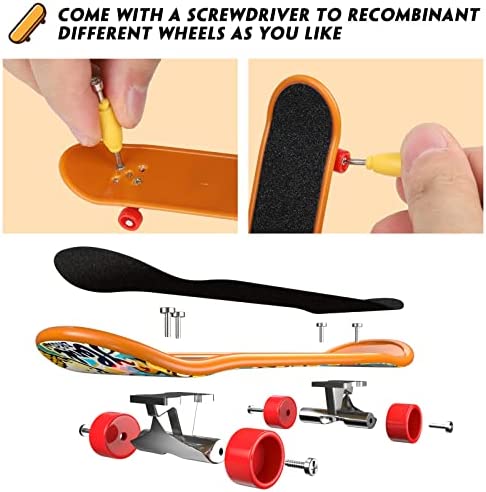 TIME4DEALS 4 PCS Finger Toys Professional Finger Boards Mini Skateboard Fingerboards for Creative Fingertips Movement, Skateboard Educational Toys Party Favors Novelty Toys for Kids Boys Girls Gifts