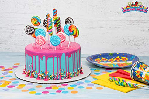 Rainbow Twisty Pops - 16 Pieces - Lollipop Party Favors