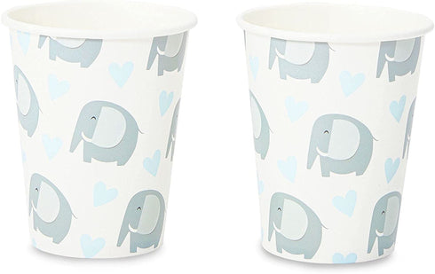 Elephant Baby Shower for Boys Theme Supplies, Birthday Party Decorations, Plates, Napkins, Cups & Cutlery (24 Guests,144 Pieces)