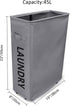 ZERO JET LAG 45L Slim Laundry Hamper on Wheels Rolling Thin Laundry Basket Clothes Basket Tall Dirty Clothes Bin Storage Basket Organizer Sorter Bedroom Bathroom 15—8—22 in (22 Inches,Grey)