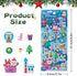 8 Sheet Christmas Stickers for Kids - 3D Self-Adhesive Holiday Stickers with Santa Snowman Xmas Tree Reindeer Hats Design for Gifts Wrapping Scrapbook DIY Crafts Decorations