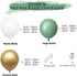 YSF Sage Green Balloon Garland Arch Kit 137pcs with Matte White Balloons and Chrome Gold Balloons for Wedding Birthday Party Baby Shower Party Background Decoration