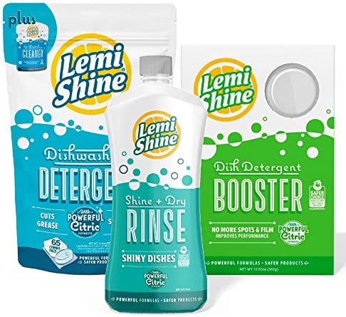 Lemi Shine Dish Detergent Booster, Citric Acid Cleaner, Pre-measured Tablets (15 count Tablets, 1 Pack)