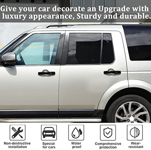 Gloss Black Door Handle Cover Trim for Land Rover Range Rover Sport 2010-2013 / Discovery 4 LR4 2009-2016 with 4 Smart Keyhole