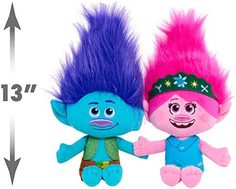 Trolls World Tour Poppy & Branch Friendship Plush 2-Pack Stuffed Animals, Amazon Exclusive, by Just Play