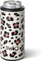 Swig Life Skinny Can Cooler, Stainless Steel, Dishwasher Safe, Triple Insulated Slim Can Sleeve for 12oz Tall Skinny Can Beverages in Luxy Leopard Print