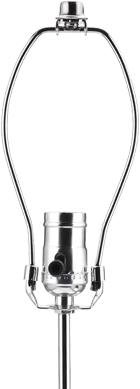 Canomo Nickel Finish Make A Lamp Kit 3-Way with 8 Inch Harp, 2 Pieces 12" Lamp Pipe, and All Parts Needed and Instructions for Lamp Design or Repair