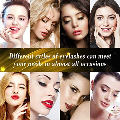 Richsky Magnetic Eyelashes, 3D Reusable Natural Magnetic Eyelashes Waterproof Set with 10ml Upgraded Hypoallergenic Magnetic Eyeliner Kit,Easy to Apply-No Glue(5 Pairs)