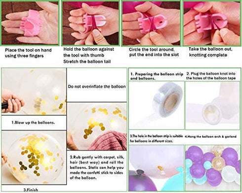 128 Pieces Surprise Party Balloons Garland Arch Kit Decorations Supplies - 12" 5" Rose Red Pink Blue White Polka Dots Latex Balloon Confetti Balloons for Kids Baby Shower Girls Boys LOL Birthday Party