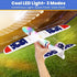 EagleStone ES22 Airplane Toys, 2 Pack 13.05'' Paper Plane with LED Lights, 2 Flight Mode Glider, Throwing Foam Airplane Flying Toy for Kid 3 4 5 6 7 8 9 Years Old Boys Girls, Birthday Party Favor Gift