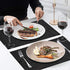 Placemats Set of 4 Jolumros Place Mats for Dining Table Non-Slip Heat Resistant Washable Woven Vinyl Place Mats for Kitchen Decor Insulation Table Mats(Black)