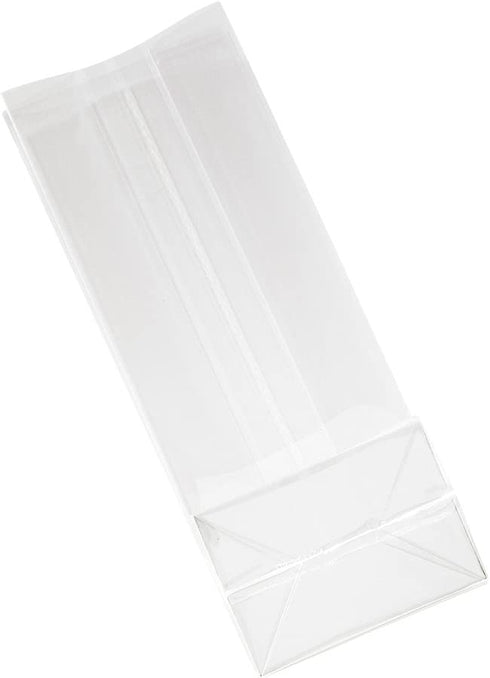 Flat Bottom Heat Seal Sandwich Bags, Heat Sealable Food Bags - Gusset Bag with Paper Insert - Clear - 3 x 2 x 8 Inch - 100ct Box - Bag Tek - Restaurantware