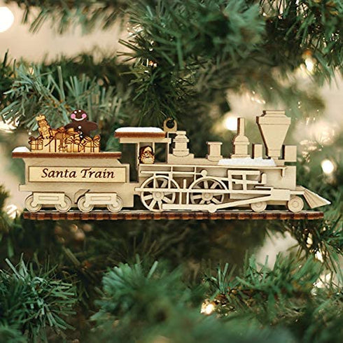 Ginger Cottages Santa Train Ornaments for Christmas Tree