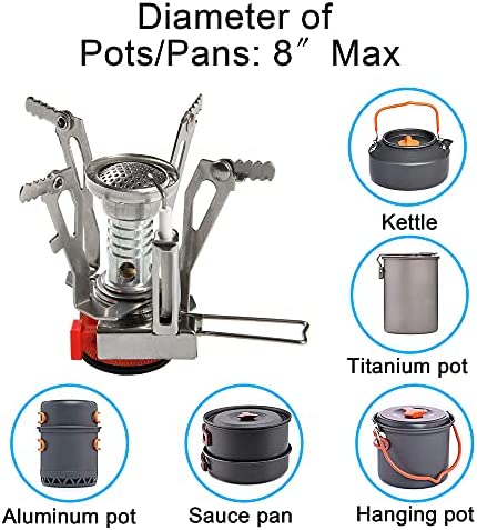 LBI Backpacking Stoves 3.3 oz, 10000BTU, Non-battery Ignition, for Camping, Hiking, Emergency.