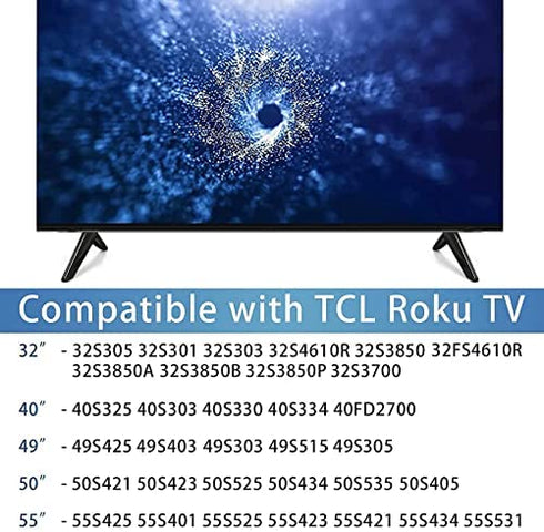 Base Stand for TCL Smart Tv - 32in 40in 43in 48in 49in 50in 55in 60in 32S305 32S301 32S303 32S4610R 32S3850 32S3850A 32S3850B 32S3850P 32FS4610R with Screws