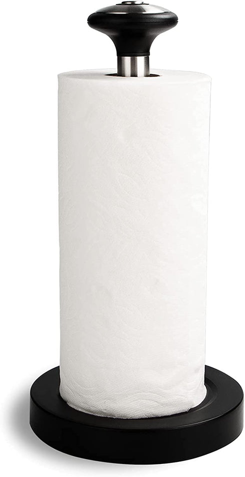 Hillbond Stainless Steel Paper Towel Holder for Holding Paper Towels, Modern Standing Paper Towel Roll Organizer Dispenser with Weighted Base for Kitchen Countertop, Bar, Dining Table