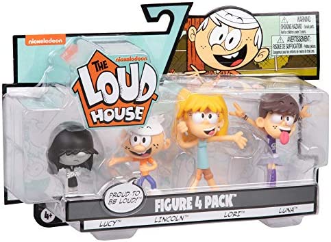 The Loud House Figure 4 Pack - Lincoln, Lori, Lucy, Luna - Action Figure Toys from The Nickelodeon TV Show - 3" Each - Ages 4+