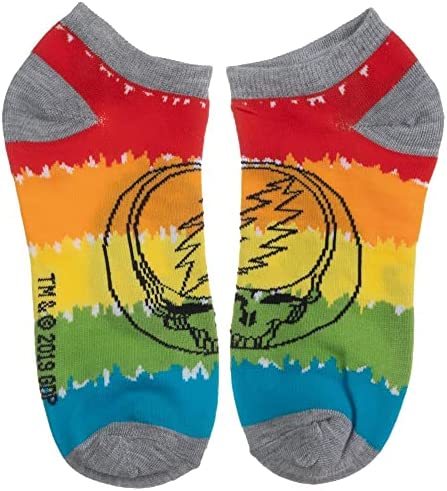 Bioworld Grateful Dead 5 Pack pair Tie Dye ankle Socks for men