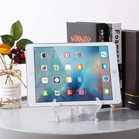 Boao 12 Pieces Plastic Easel Plate Stands Holders Picture Easel, Clear (7 Inches)