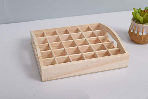 Meao Tray Type Wooden Essential Oil Display Storage Organizer Holder Stand - 30 Slots Natural Hard Pine Wood Rack - Holds up to 30 Aromatherapy Bottles - Ideal Gift Presentation Shelf #7