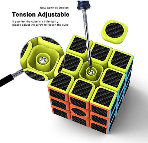 CFMOUR Original Speed Cube 3x3x3,Fast Magic Cube for Kids,Smooth Carbon Fiber Cubes,Puzzle Toys