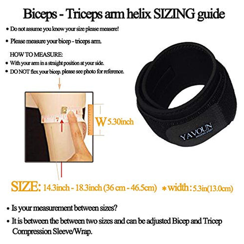 YAVOUN Bicep ? Tricep Compression Sleeve/Wrap - Tricep Tendonitis, Bicep Tendonitis - Pain Relief for Bicep and Tricep Muscle Strains, Compression Arm Support fit 14.3-18.3 inch bicep(XL-XXL)