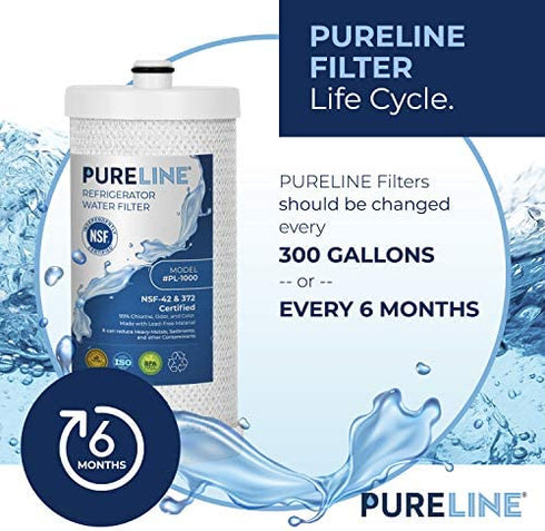 PureLine WFCB & NGRG 2000 Water Filter Replacement. Compatible with WF1CB, WFCB, NGRG 2000, RG-100 (2 Pack)