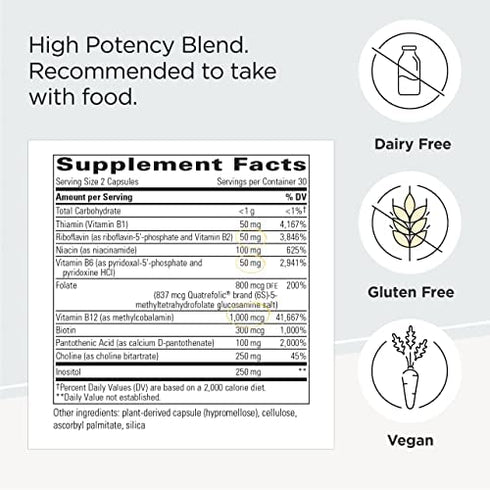Integrative Therapeutics - Active B-Complex - Cellular Energy Production*- with 8 B-Vitamins, Vitamin B12, Folate, Choline - 60 Capsules