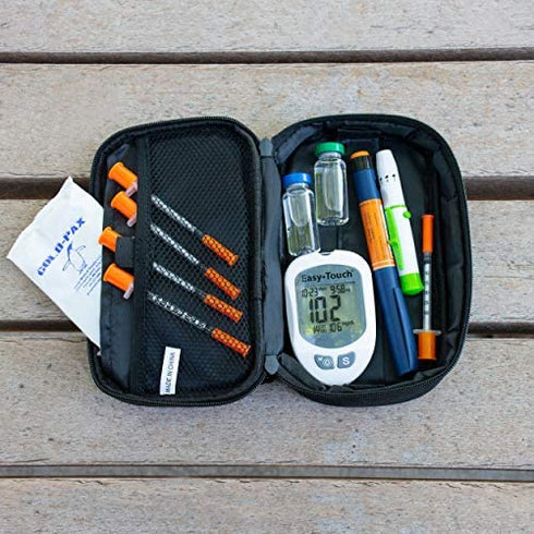 ChillMED to-Go Medication Kit - Compact Cooler Bag to Organize Insulin, Migraine Medication, and More - Includes 3 oz Reusable Cold Pack - Up to 3 Hours of Cool Time (Slate)