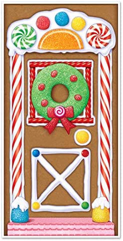 Gingerbread And Candy Cane Christmas Holiday Decorations Door Banner Cutouts