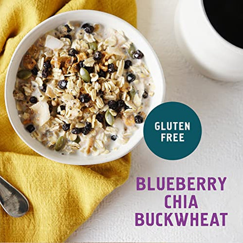 Seven Sundays Wild & Free Blueberry Chia Muesli Cereal {12 oz. pouch, 1 Count} | Gluten Free Certified | Non GMO | No Refined Sugar | Kosher