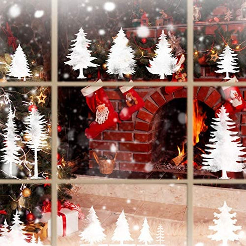8 Pieces Pine Tree Stencils Art Painting Templates Stencils for Painting on Wood Winter Holiday DIY Wall Floor Decor Supplies (11.4 x 11.4 Inch)