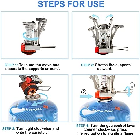 LBI Backpacking Stoves 3.3 oz, 10000BTU, Non-battery Ignition, for Camping, Hiking, Emergency.