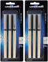 Uni-Ball Deluxe Rollerball Stick Pens, Fine Point 0.7mm, Black Ink, Champagne Gold Barrel, Pack of 6