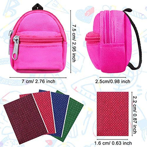 20 Pieces Doll School Supplies Set, Mini Doll Zipper Backpack Doll Books Doll Palette Miniature Paper Clipboard Pencil Rulers and Mat Dollhouse School Accessories Kit for Doll Miniatures Play Set