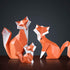 Garneck Resin Decoration Fox Geometric Modern Design Ornaments Family Sculpture Artwork (Size S: 3.9x1.5x3.9inch )