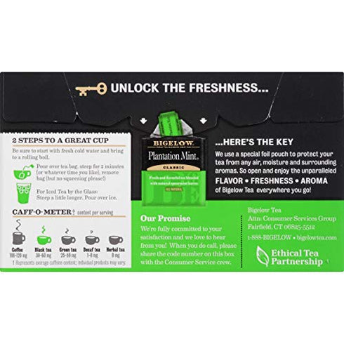 Bigelow Perfectly Mint Black Tea, Caffeinated, 20 Total Tea Bags