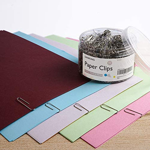 DANRONG 650 PCS Paper Clips Assorted Sizes, Small Medium and Large (1.1", 1.3" & 2"), Paperclips for Office, School, Home Supplies-Silver
