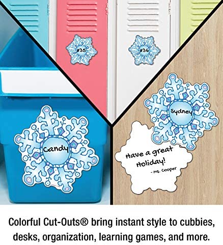 Carson Dellosa Snowflakes Cutouts, 36 Winter Cutouts for Bulletin Board and Classroom Décor, Snowflakes Classroom Cut-Outs, Seasonal Cutouts for Classroom Bulletin Board Decorations