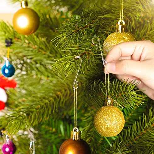 Jetec Christmas Tree Hooks Christmas Ornament Hangers Weatherproof Plastic Hooks Transparent Accessories Hooks Home Decoration, Party Supplies for Christmas Tree, Christmas Wreath (200)