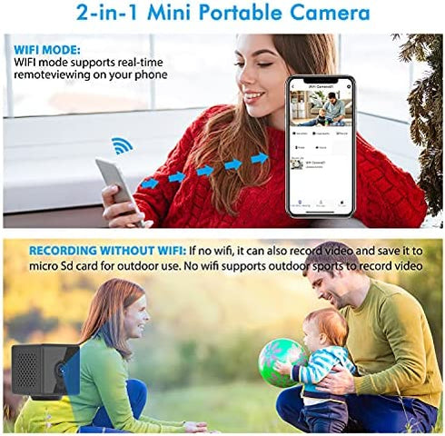 Jayol 2022 Hidden Camera Detector, Mini Spy Camera with Audio, HD 4K Wireless Hidden Live Stream, Night Vision and Motion Activated Spy Cam Nanny Cam, Security Camera for Home and Outdoor