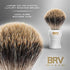 BRV MEN 100% Pure Badger Shaving Brush LARGE (24mm knots) - Heavy Resin Handle - Use with Double-Edge Safety Razor, Straight Razor and Shaving Bowl - White
