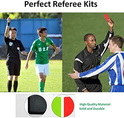 Friencity Soccer Referee Card Sets, Warning Referee Red and Yellow Cards with Wallet Score Sheets, Pencil Accessories, 2 Packs