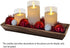 AGLARY Rectangle Wood Candle Tray with Black Metal Handles, Rustic Wood Candle Holder for Displaying Candles,Centerpieces for Dining Table,Mantel, Coffee Table