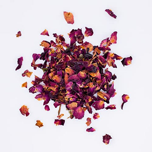 Red Rose Petals, Dried | Culinary Grade A | Egyptian fields in Faiyum | 4 Ounces (Quarter Pound)
