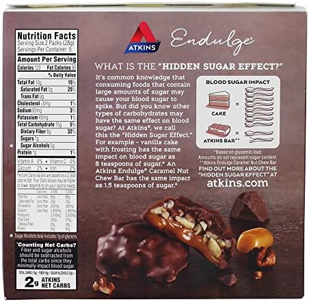 Atkins Endulge Pecan Caramel Clusters, 0.49 Ounce (Pack of 10)