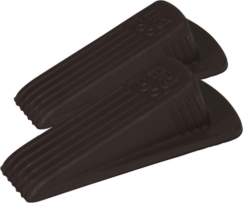 Master Manufacturing 2-Pack Brown Big Foot Door Stops, Heavy Duty Rubber Wedge Design, Made in the USA, Holds Heavy Doors Securely (Pack of 2) (00971)