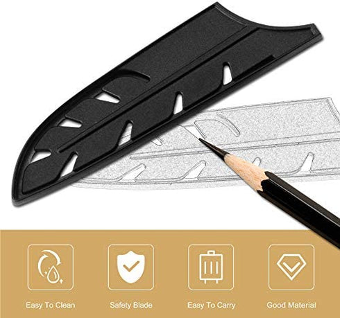 XYJ 9pcs Plastic Knife Covers or Sleeves,Knives Edge Guard or Case,Universal Sheath,Blade Guards Protector for Paring Utility Santoku Nakiri Bread Carving Chef Cleaver, Kitchen Knife Cover or Sleeve