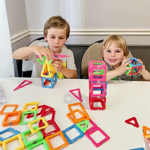 Upgraded Magnetic Blocks Tough Building Tiles STEM Toys for 3+ Year Old Boys and Girls Learning by Playing Games for Toddlers Kids Toys Compatible with Major Brands Building Blocks - STARTER SET